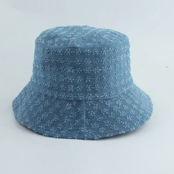 Nou Design De Brand Găleată Pălării Denim Gaura Pescar Pălărie De Moda Reversibile Bob Sepci Hip Hop Gorros Bărbați Femei Panama Găleată Cu Capac 0