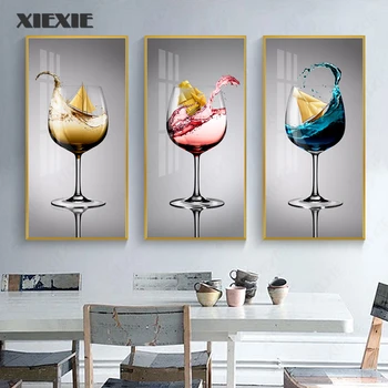Minimalist Modern Pahar De Vin Agățat Tabloul Restaurant Navigatie Pictura Decor Sala De Mese Cabinet Vin De Arta De Perete Poster