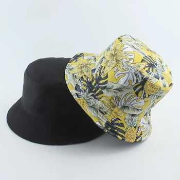 Unisex Găleată Pălărie Harajuku Floare De Imprimare Pescar Palarie De Vara Din Bumbac Pălării De Soare Pentru Femei Hip Hop De Pescuit Capac 0