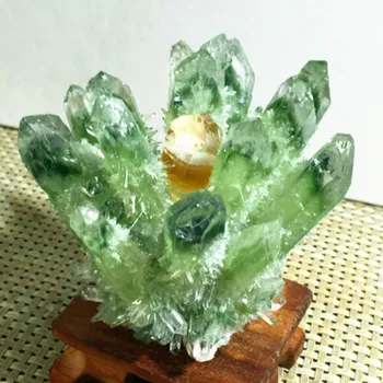 Noi Găsim verde Phantom Cuarț Cluster de Cristal Mineral Specimen de Vindecare 352g 1