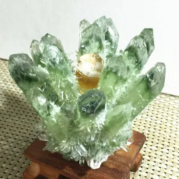 Noi Găsim verde Phantom Cuarț Cluster de Cristal Mineral Specimen de Vindecare 352g 3