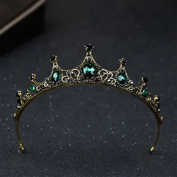 KMVEXO Nou Elegant Verde Coroana de Cristal Accesorii de Par Pentru Mireasa Nunta Quinceanera Diademe Și Coroane Concurs de Diamant Tiara 0