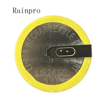 Rainpro 2 BUC/LOT LIR2450 orizontală sudare picior baterie 3.6 V baterie reîncărcabilă baterie monedă de încărcare 2450