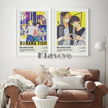 Banana Pește Anime Japonez Printuri Panza Pictura Poster Personaj Manga Arta De Perete Moderne Imagini Living Dormitor Decor Acasă