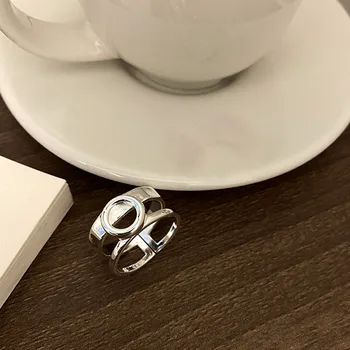 QMCOCO Argint Moda de Culoare Geometrice Gol Reglabil Degetul Arătător Ring Tendință Retro Femei Partid Cadou Bijuterii Accesorii