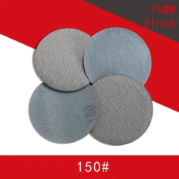 100BUC 3-Inch Oxid de Aluminiu Alb sec Cârlig și Buclă de Șlefuire Discuri Flocking Șmirghel 60-1200 Crupe