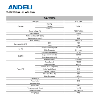 ANDELI Rece Aparat de Sudura WIG/TIG Puls/Rece Multifunctional Sudor TIG 220V sau 110/220V