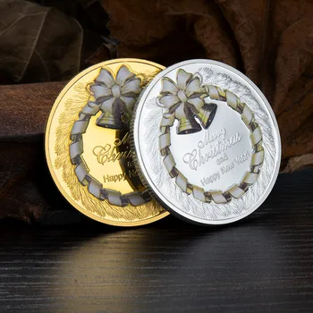 Noi Craciun Fericit om de Zăpadă Cerb de Aur/Argint Comemorative, Monede de Colecție Cu Monede pentru Familie și prieteni, cadou de Crăciun