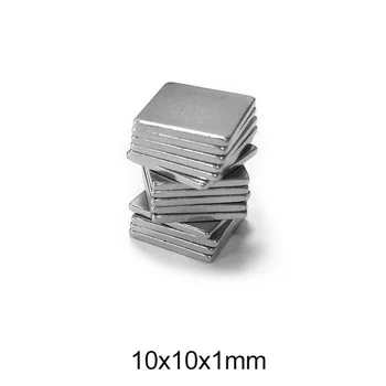 20~500pcs 10x10x1 mm Magnet Neodim 10mm*1mm subțire Puternic Magneții NdFeB 10x10x1mm Bloc Puternic de pământuri Rare Magnetic 10*10*1