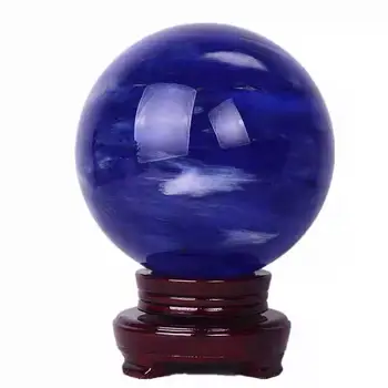 1 pentru frumos albastru transparent cuarț topit glob de cristal