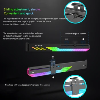 COOLMOON Orizontală Suport GPU 5V ARGB Suport placa Video Suporta GPU Titularul Coajă din Aliaj de Aluminiu culisarea Plăci de bază