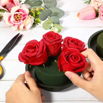 5Pcs Diy Aranjament de Flori Kit Verde Umed Florale Flori Spumă Spumă cu Bol pentru Nunta Culoar de Flori Decor Petrecere 4