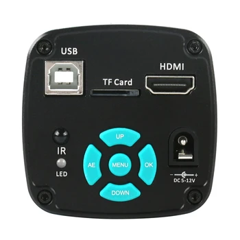 48MP 1080P, 4K HDMI USB Industriale Video Digital Microscop, Camera foto + Zoom 130X C-Mount Lens 144 LED-uri de Lumină Inel Pentru PCB de Lipit 0