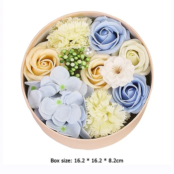 Sapun parfumat de Trandafir Artificiale Parfumat Petale de Flori Rotunde în Formă de Cutie de Cadou Decor Nunta Ziua Îndrăgostiților Cadou pentru Prietena 3