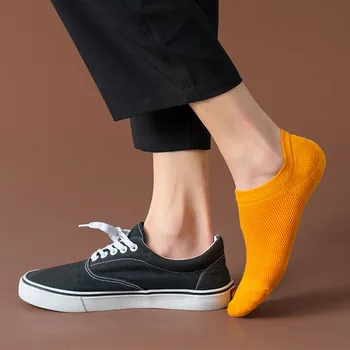 Vara Mens Invizibil Nu Arată Șosete de Moda Casual Culoare Solidă Ciorap Papuci de Silicon Non-alunecare Om de sex Masculin Low Cut Glezna Șosete Barca