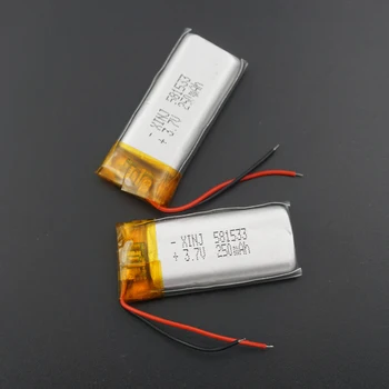 XINJ 3.7 V 250 mAh Polimer baterie Reîncărcabilă Li Litiu Baterie Lipo de Celule 581533 Pentru MP3 MP4 de Conducere Recorder Pen DIY GPS Sat Nav