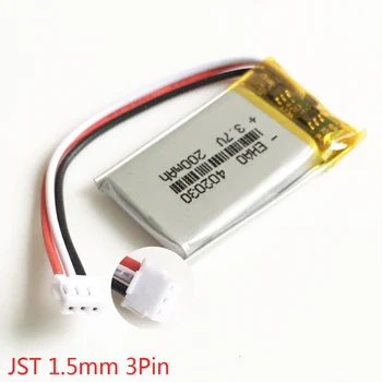 5 BUC 402030 3.7 V 200mAh Litiu-Polimer LiPo baterie Reîncărcabilă + JST ZH 1,5 mm 3pin conector pentru Handheld GPS bluetooth Mp3 5