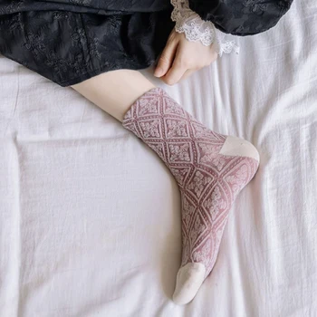 Folk-Stil Personalizat Șosete Lungi Pentru Femei De Moda Respirabil Harajuku Accesorii Șosete Drăguț Încălzit De Picior Kawaii Socken Calzini Donna