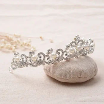 Magnific Pearl Stras Mireasa Coroane, Diademe Moda Cristal Diadema pentru Mirese Benzi de Nunta Bijuterii de Păr Accesorii