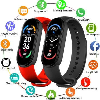 M6 Smartwatch Rata De Inima De Monitorizare A Presiunii Arteriale Ceas Inteligent Bărbați Femei Fitness Tracker Ceas Impermeabil Ceasuri Sport Band